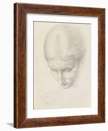 Study of a Woman. C.1868-71 (Pencil on Paper)-Edward John Poynter-Framed Giclee Print