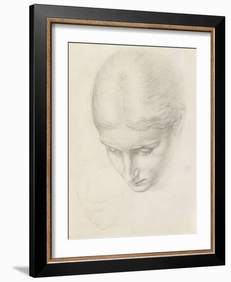 Study of a Woman. C.1868-71 (Pencil on Paper)-Edward John Poynter-Framed Giclee Print