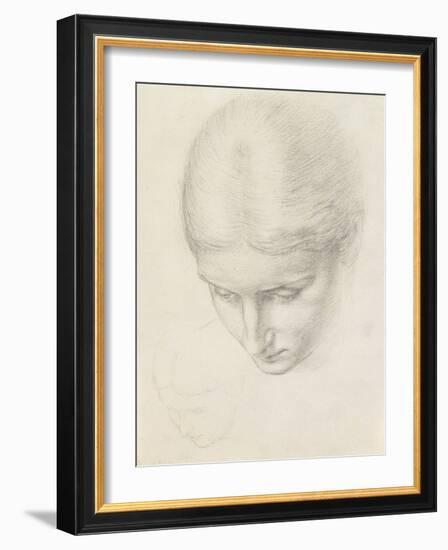 Study of a Woman. C.1868-71 (Pencil on Paper)-Edward John Poynter-Framed Giclee Print