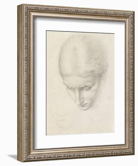 Study of a Woman. C.1868-71 (Pencil on Paper)-Edward John Poynter-Framed Giclee Print