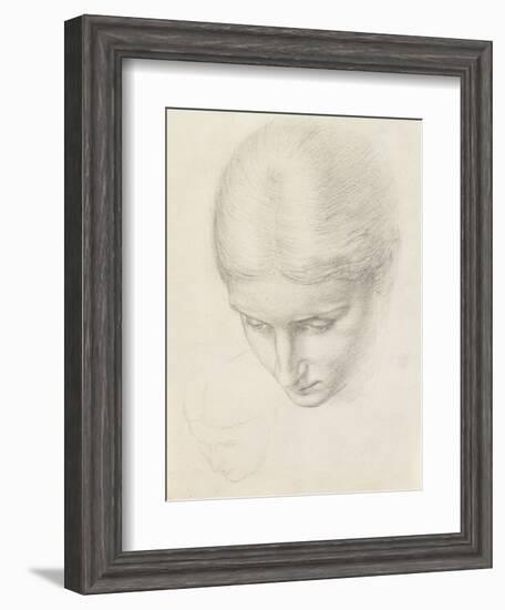 Study of a Woman. C.1868-71 (Pencil on Paper)-Edward John Poynter-Framed Giclee Print