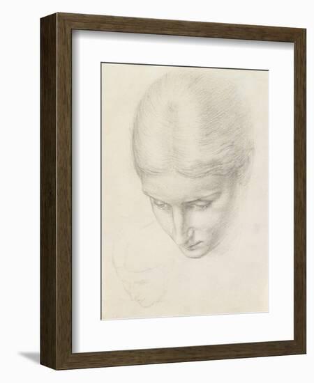 Study of a Woman. C.1868-71 (Pencil on Paper)-Edward John Poynter-Framed Giclee Print