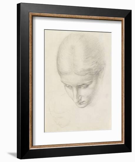 Study of a Woman. C.1868-71 (Pencil on Paper)-Edward John Poynter-Framed Giclee Print