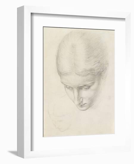 Study of a Woman. C.1868-71 (Pencil on Paper)-Edward John Poynter-Framed Giclee Print