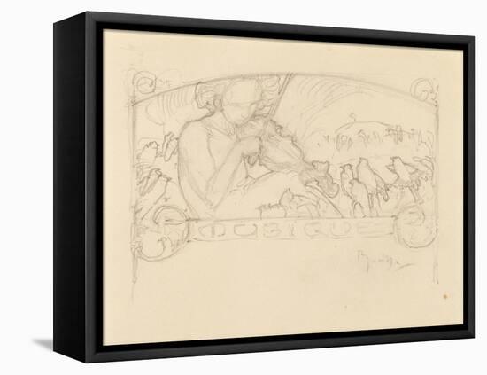 Study of a Woman Playing Violin-Alphonse Mucha-Framed Premier Image Canvas