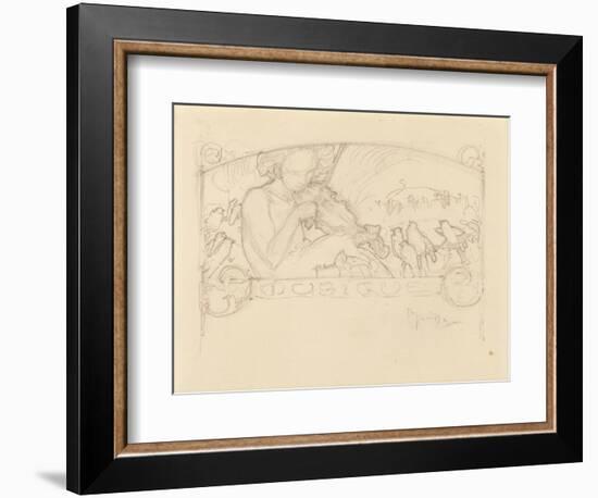 Study of a Woman Playing Violin-Alphonse Mucha-Framed Giclee Print