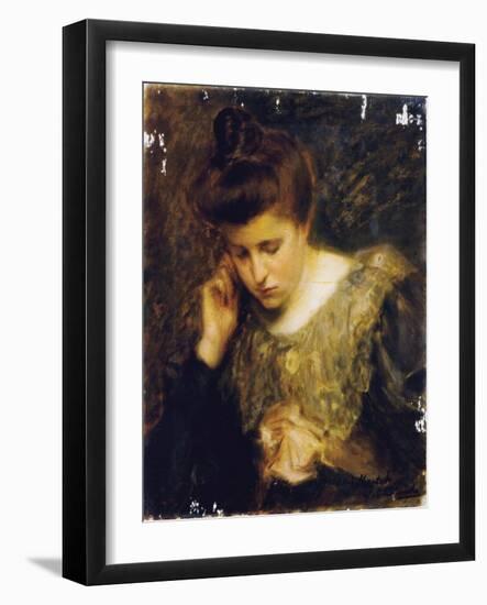 Study of a Woman Reading-Jacques-emile Blanche-Framed Giclee Print