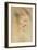 Study of a Woman's Head, 1710s-Jean Antoine Watteau-Framed Giclee Print