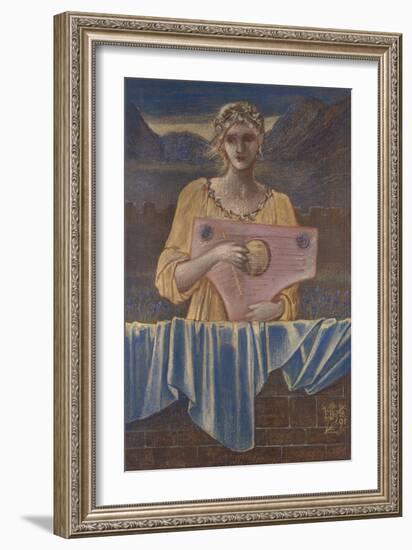 Study of a Woman with a Musical Instrument, 1895-Edward Burne-Jones-Framed Giclee Print