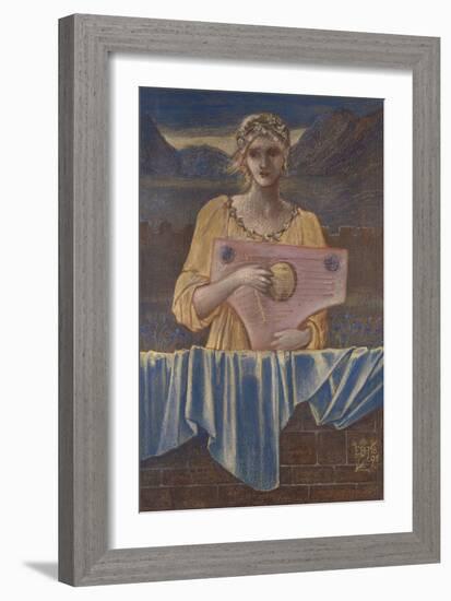 Study of a Woman with a Musical Instrument, 1895-Edward Burne-Jones-Framed Giclee Print