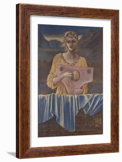 Study of a Woman with a Musical Instrument, 1895-Edward Burne-Jones-Framed Giclee Print