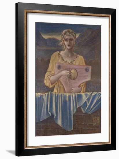 Study of a Woman with a Musical Instrument, 1895-Edward Burne-Jones-Framed Giclee Print