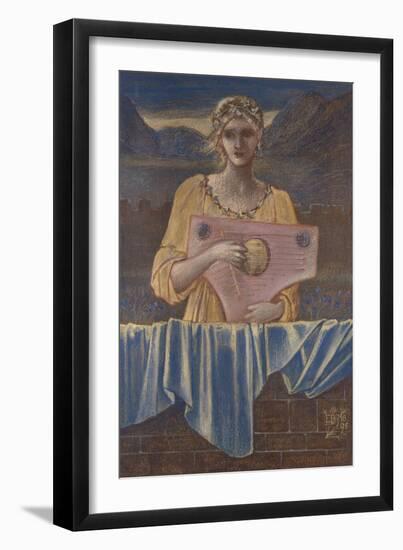 Study of a Woman with a Musical Instrument, 1895-Edward Burne-Jones-Framed Giclee Print