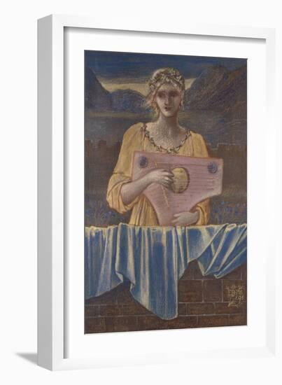 Study of a Woman with a Musical Instrument, 1895-Edward Burne-Jones-Framed Giclee Print