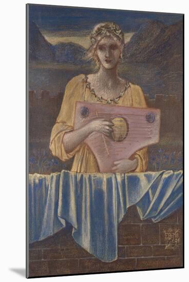 Study of a Woman with a Musical Instrument, 1895-Edward Burne-Jones-Mounted Giclee Print