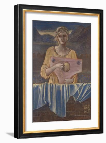 Study of a Woman with a Musical Instrument, 1895-Edward Burne-Jones-Framed Giclee Print