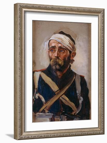 Study of a Wounded Guardsman, Crimea, C.1874-Lady Butler-Framed Giclee Print