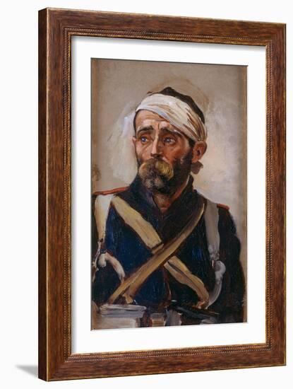 Study of a Wounded Guardsman, Crimea, C.1874-Lady Butler-Framed Giclee Print