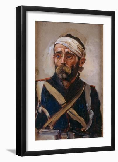 Study of a Wounded Guardsman, Crimea, C.1874-Lady Butler-Framed Giclee Print