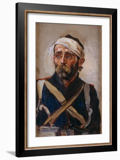 Study of a Wounded Guardsman, Crimea, C.1874-Lady Butler-Framed Giclee Print