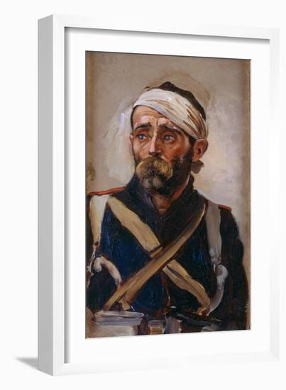 Study of a Wounded Guardsman, Crimea, C.1874-Lady Butler-Framed Giclee Print