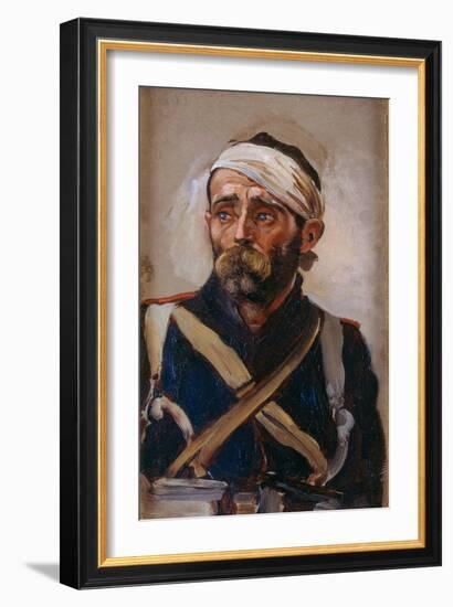 Study of a Wounded Guardsman, Crimea, C.1874-Lady Butler-Framed Giclee Print