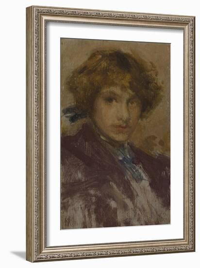 Study of a Young Girl's Head and Shoulders , 1896-97-James Abbott McNeill Whistler-Framed Giclee Print