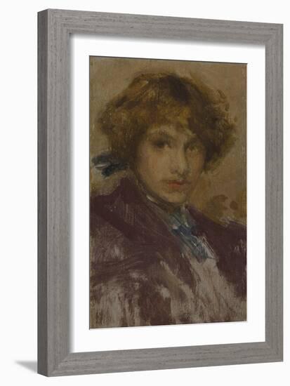 Study of a Young Girl's Head and Shoulders , 1896-97-James Abbott McNeill Whistler-Framed Giclee Print