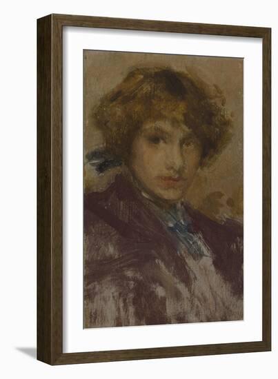 Study of a Young Girl's Head and Shoulders , 1896-97-James Abbott McNeill Whistler-Framed Giclee Print