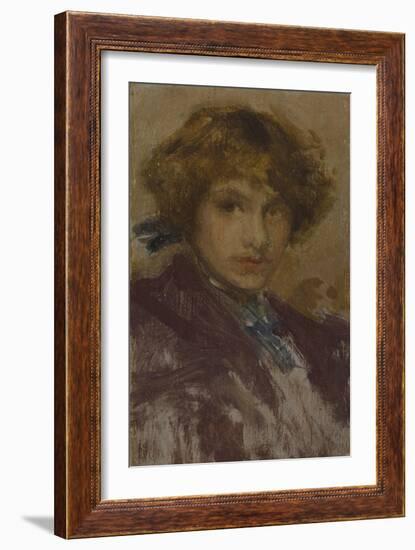 Study of a Young Girl's Head and Shoulders , 1896-97-James Abbott McNeill Whistler-Framed Giclee Print