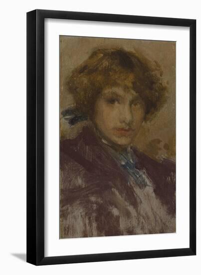 Study of a Young Girl's Head and Shoulders , 1896-97-James Abbott McNeill Whistler-Framed Giclee Print