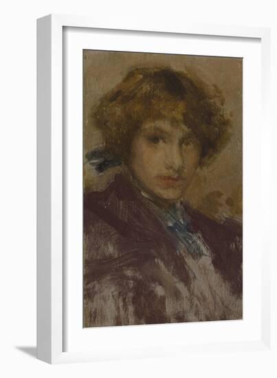 Study of a Young Girl's Head and Shoulders , 1896-97-James Abbott McNeill Whistler-Framed Giclee Print