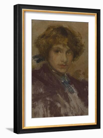 Study of a Young Girl's Head and Shoulders , 1896-97-James Abbott McNeill Whistler-Framed Giclee Print