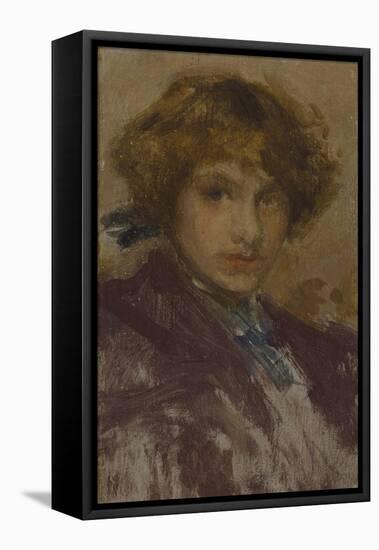 Study of a Young Girl's Head and Shoulders , 1896-97-James Abbott McNeill Whistler-Framed Premier Image Canvas