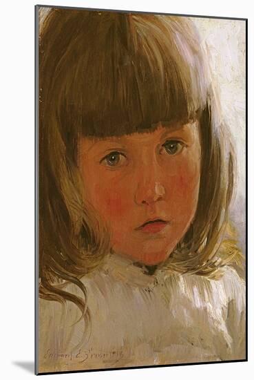 Study of a Young Girl-Edward Killingworth Johnson-Mounted Giclee Print