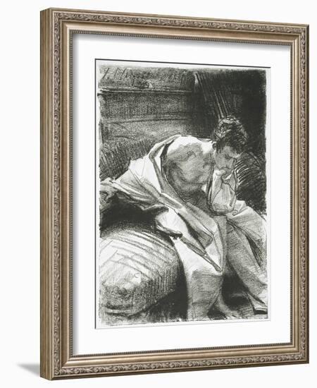 Study of a Young Man Seated, 1895-John Singer Sargent-Framed Giclee Print