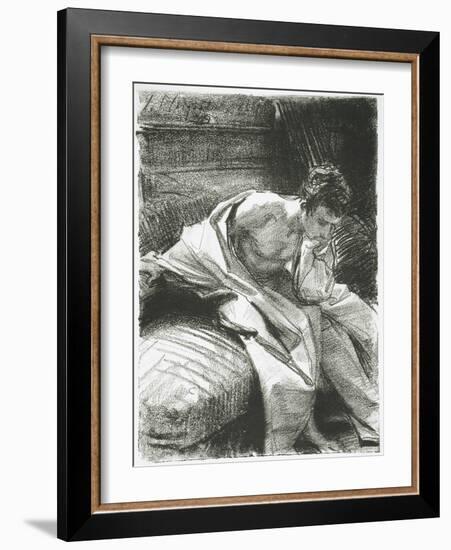 Study of a Young Man Seated, 1895-John Singer Sargent-Framed Giclee Print