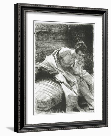 Study of a Young Man Seated, 1895-John Singer Sargent-Framed Giclee Print
