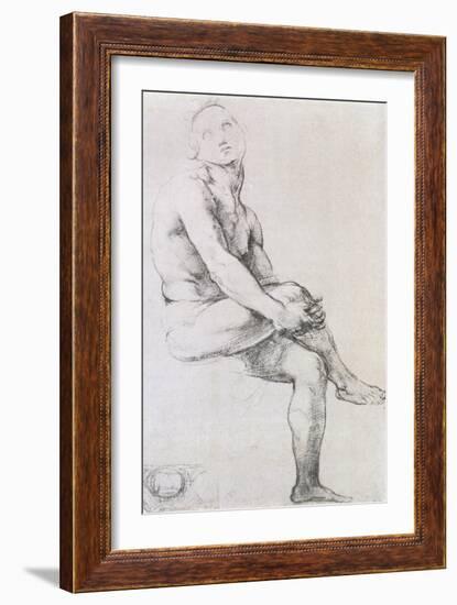 Study of Adam for the "Disputa," circa 1510-Raphael-Framed Giclee Print