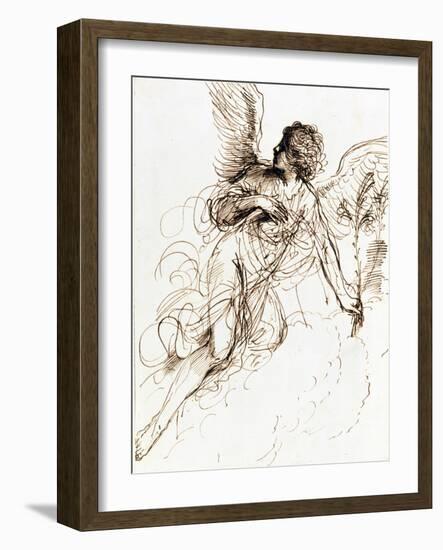 'Study of an Angel', c1611-1666. Artist: Guercino-Guercino-Framed Giclee Print