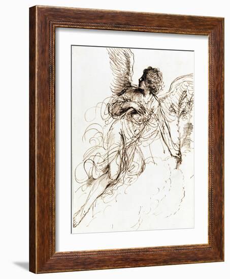 'Study of an Angel', c1611-1666. Artist: Guercino-Guercino-Framed Giclee Print