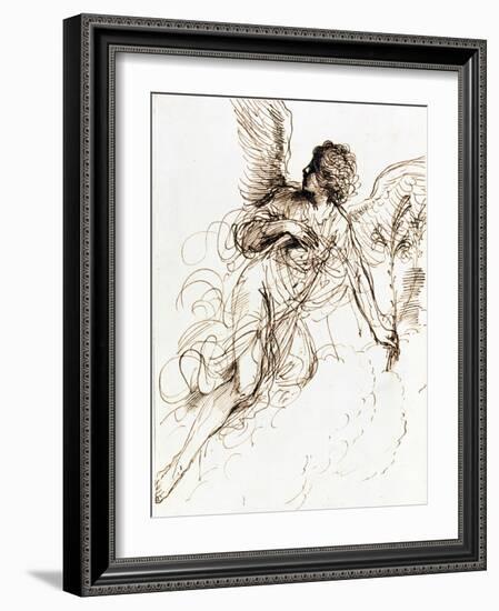 'Study of an Angel', c1611-1666. Artist: Guercino-Guercino-Framed Giclee Print