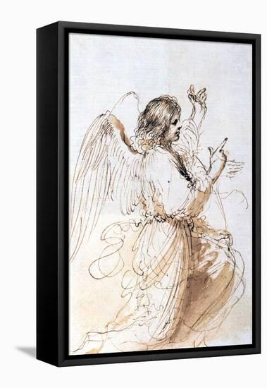 Study of an Angel, C1611-1666-Guercino-Framed Premier Image Canvas