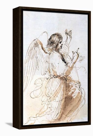 Study of an Angel, C1611-1666-Guercino-Framed Premier Image Canvas