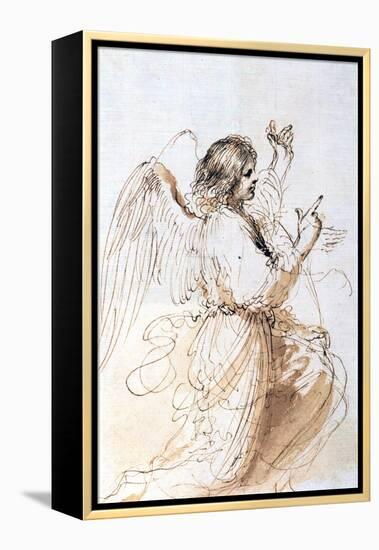 Study of an Angel, C1611-1666-Guercino-Framed Premier Image Canvas