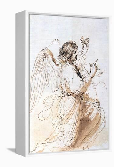 Study of an Angel, C1611-1666-Guercino-Framed Premier Image Canvas