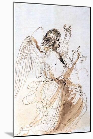 Study of an Angel, C1611-1666-Guercino-Mounted Giclee Print