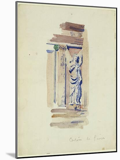 Study of an Angel Statue, Certosa Di Pavia, 1891-Charles Rennie Mackintosh-Mounted Giclee Print