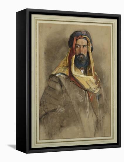 Study of an Arab Sheikh-John Frederick Lewis-Framed Premier Image Canvas