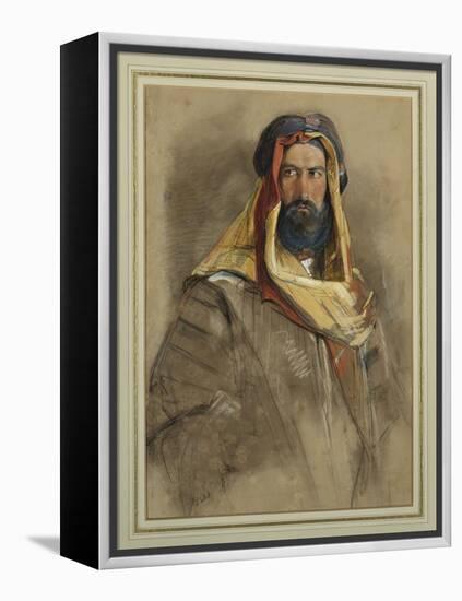 Study of an Arab Sheikh-John Frederick Lewis-Framed Premier Image Canvas